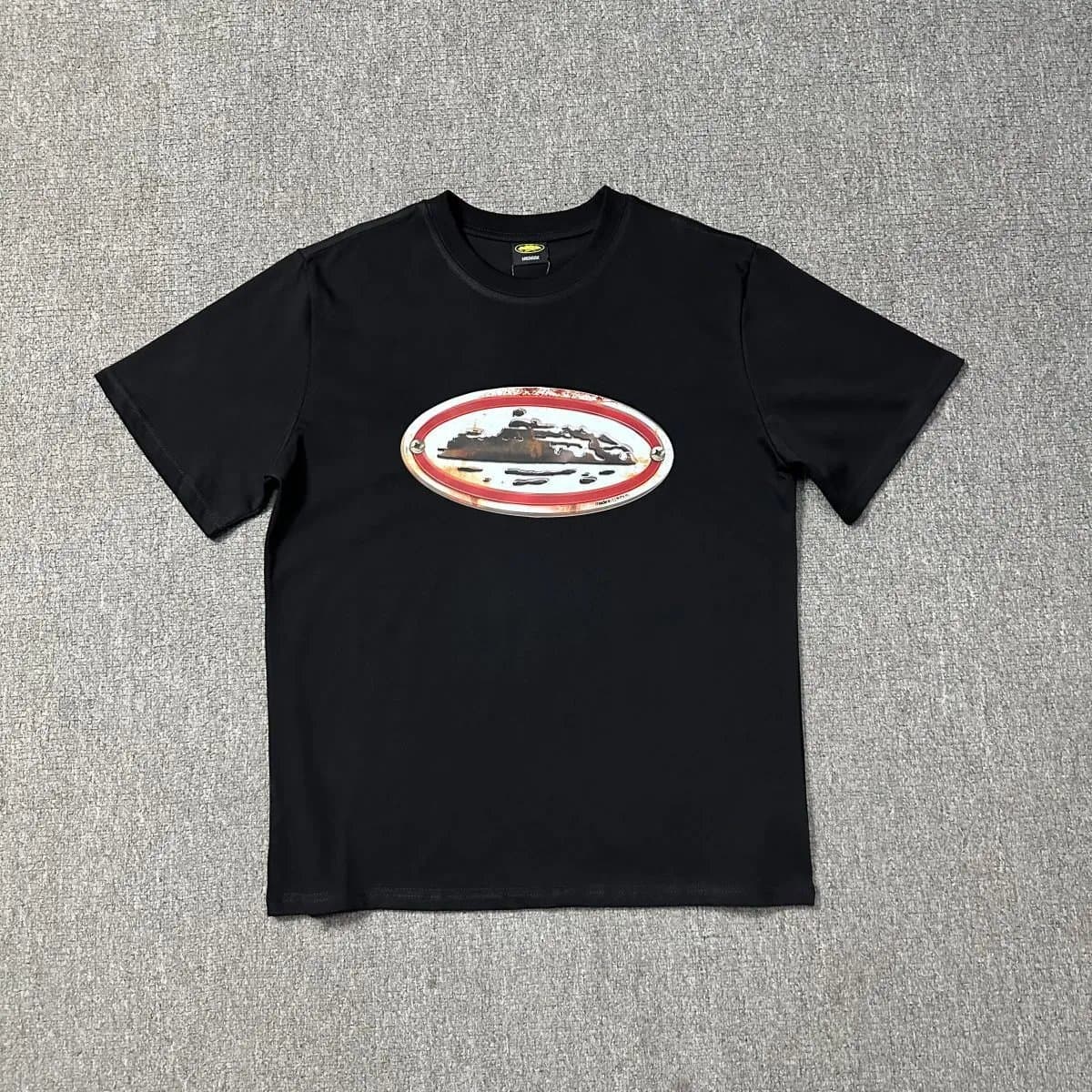 Balenciaga Oval Logo Tee Rustic Ship Print