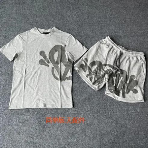 Balenciaga Graphic Tee and Shorts Set Graffiti Print