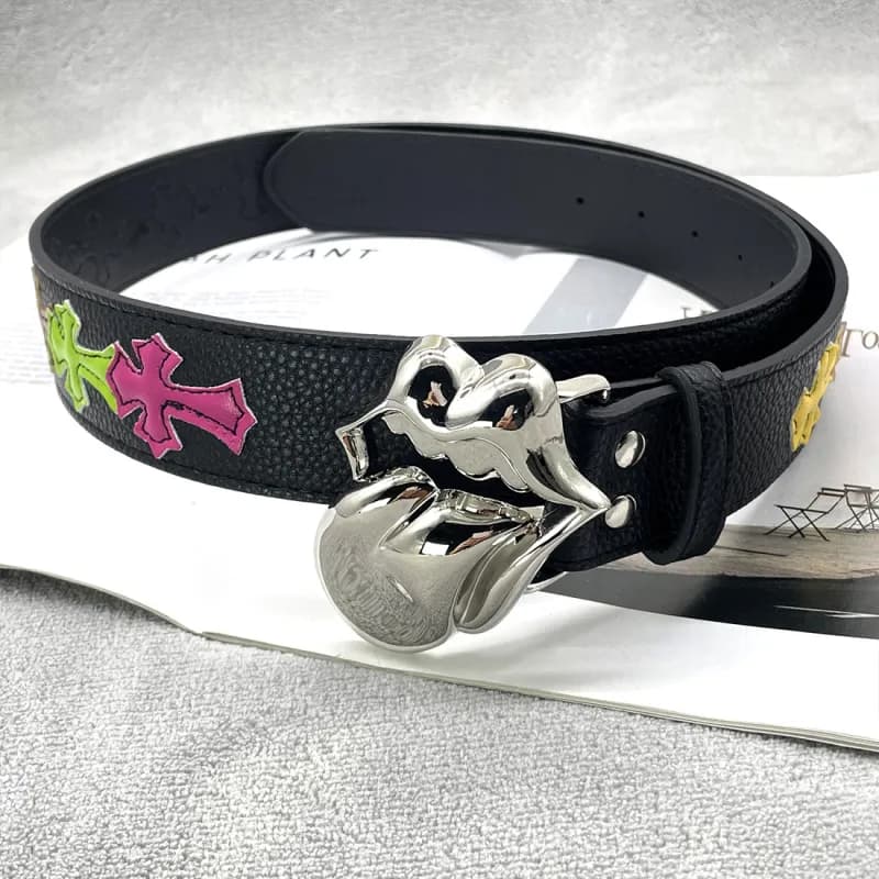 Chrome Hearts Cross Belt Multi-Color Cross Embroidery