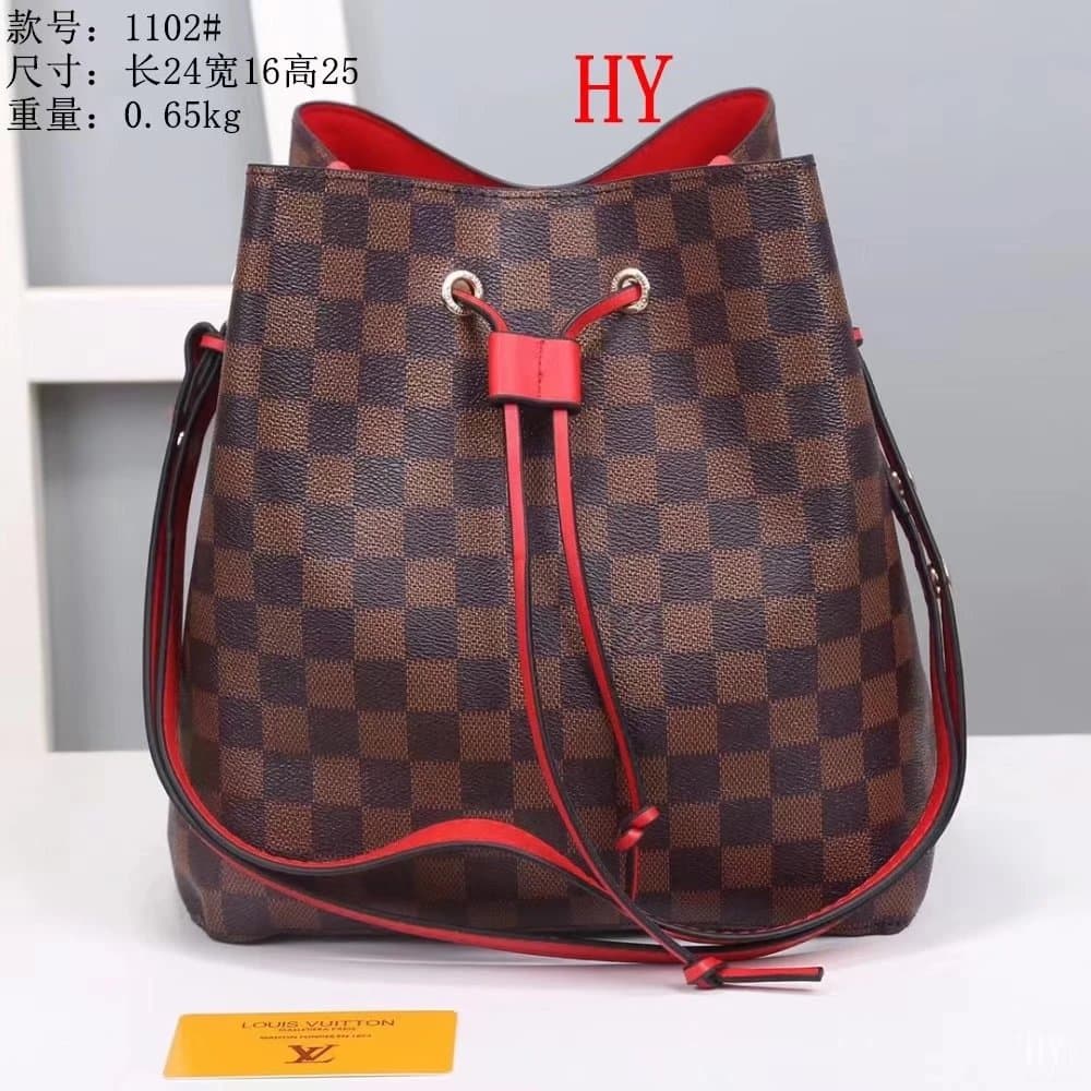 Louis Vuitton Neverfull MM Damier Ebene with Red Trim