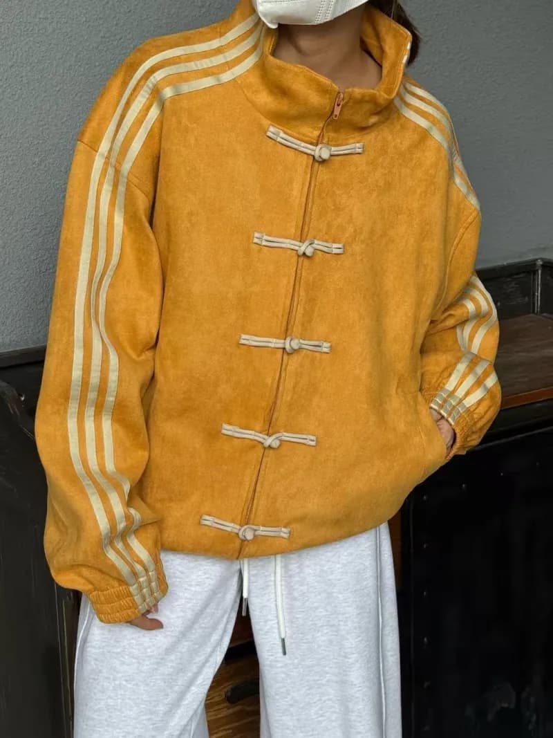 Adidas Mandarin Collar Jacket Three-Stripe