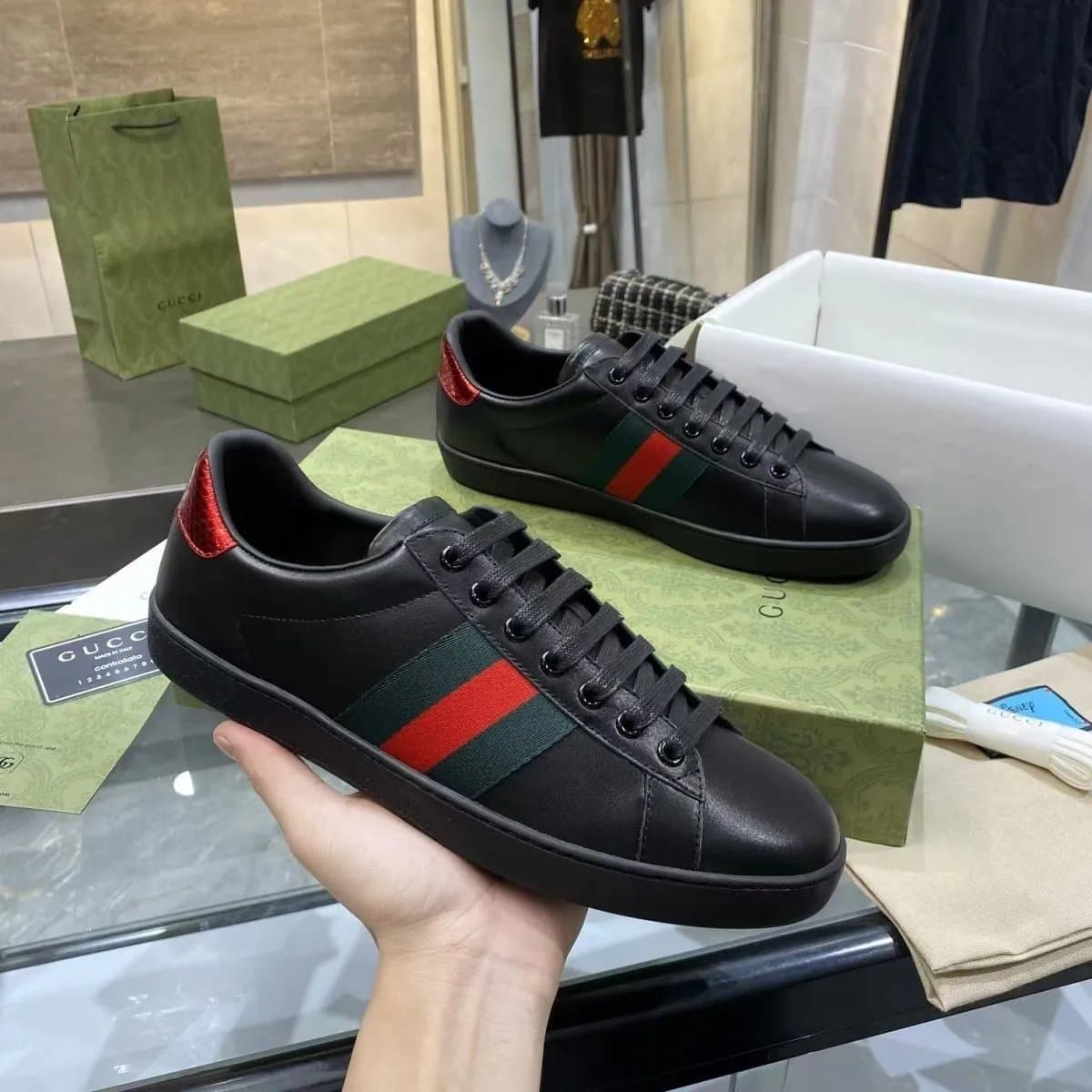 Balenciaga Speed Trainer Black White — Gucci 36