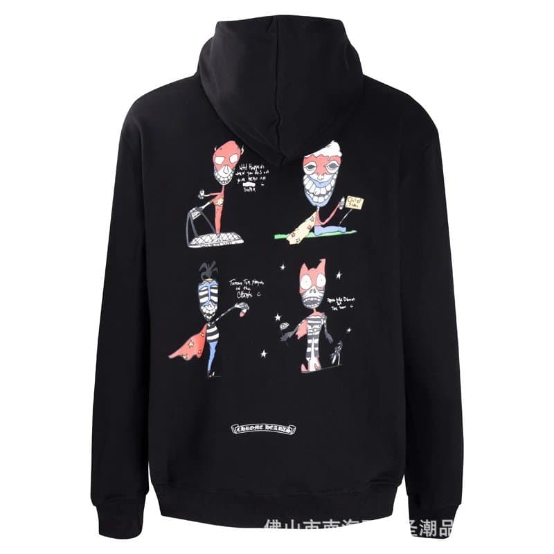 Chrome Hearts Hooded Sweatshirt Cross Logo Back — Black 5004