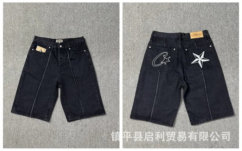 Chrome Hearts Denim Jacket and Jeans Set Star & C Logo Embroidery — 8008黑色