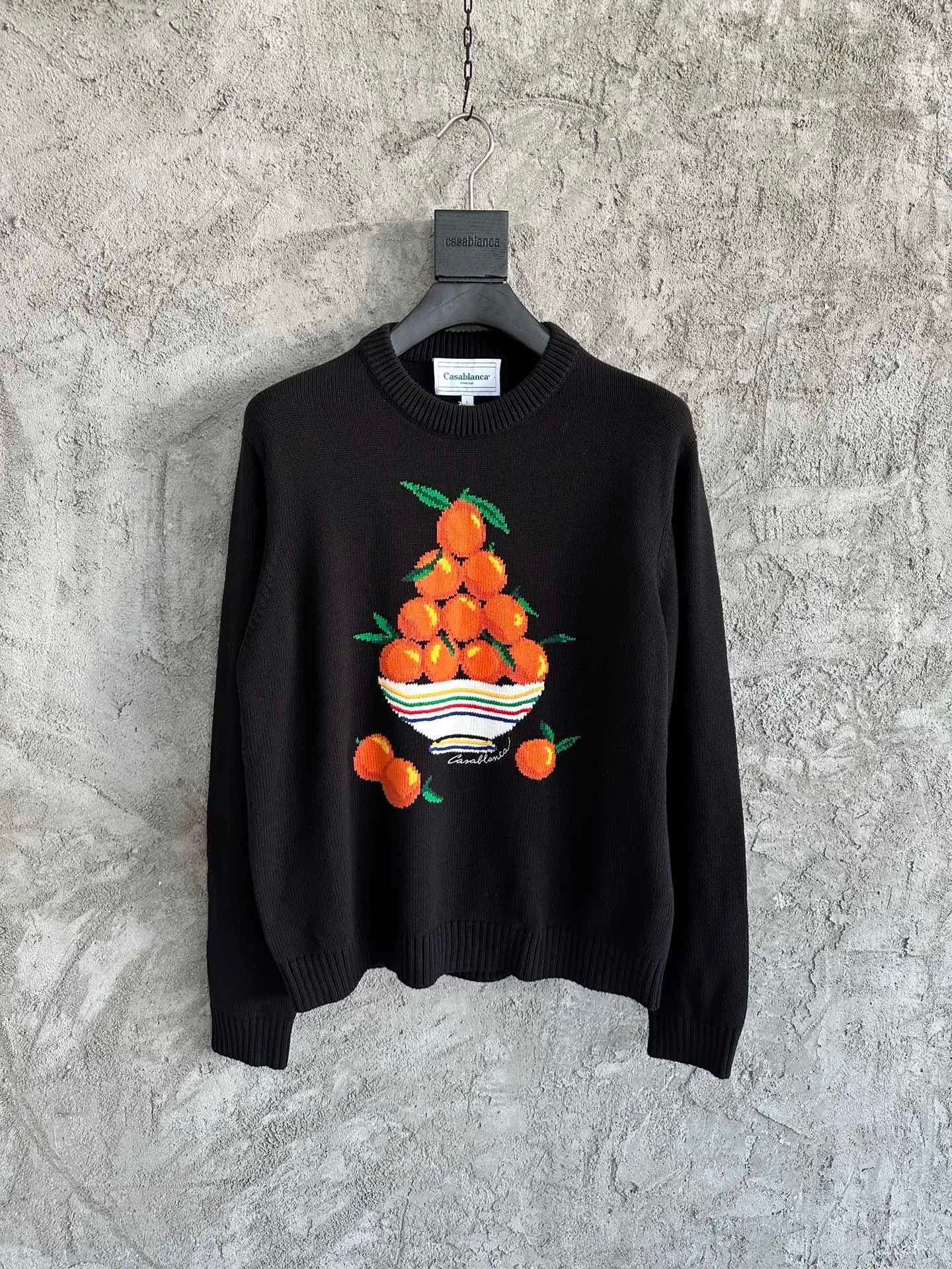Casablanca Knit Sweater Orange Fruit Bowl