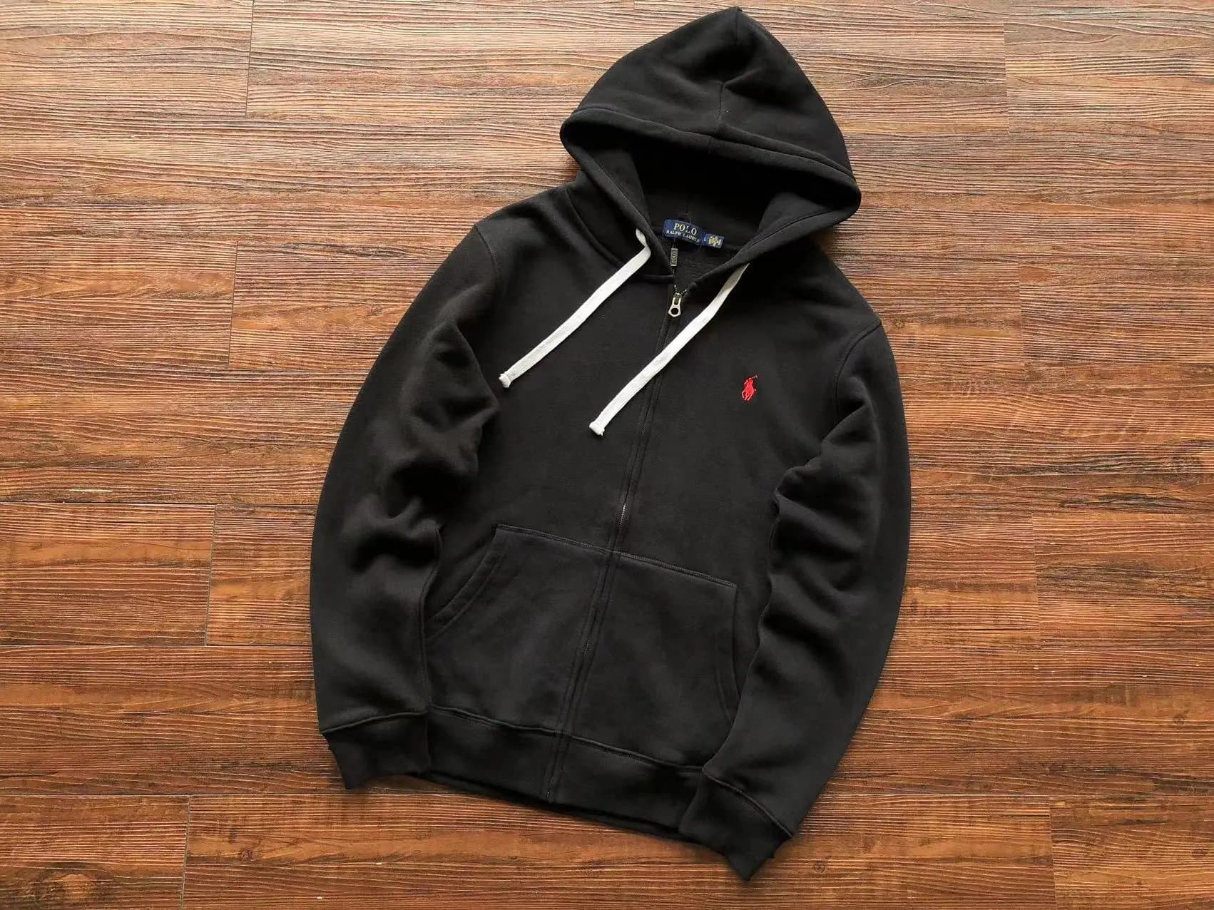Polo Ralph Lauren Hooded Bomber Jacket Navy with Red Lining — 19