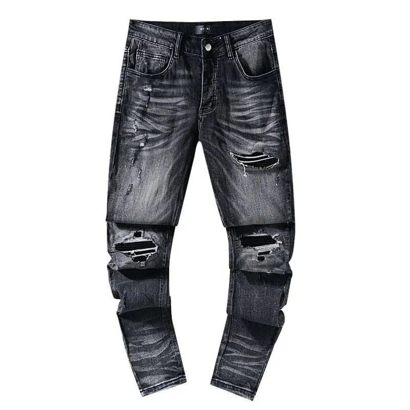 Amiri Distressed Logo Jeans Tear & Patch — 16