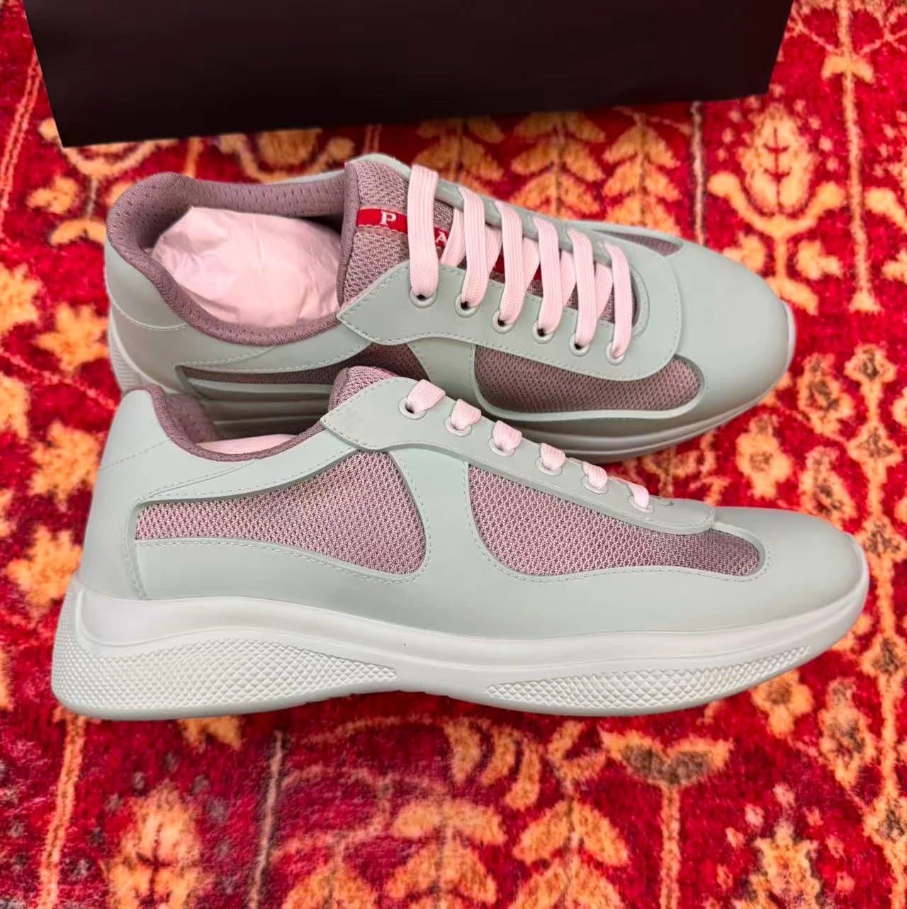 Prada Linea Rossa Sneaker Glossy Red and Mesh — 不退不换 · 3号：42码