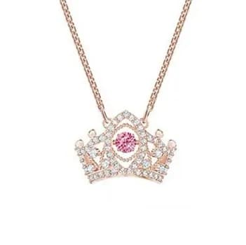 Swarovski Crown Pendant Pink Crystal
