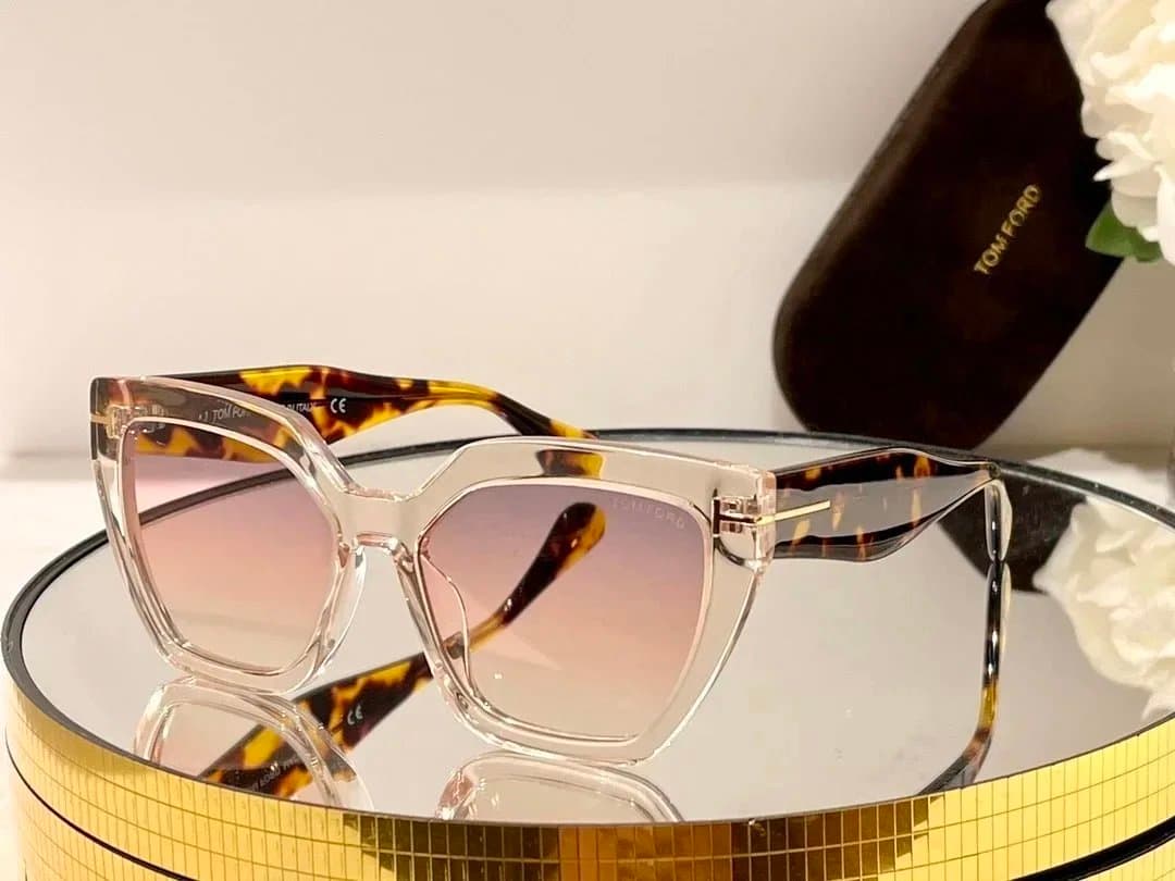 Tom Ford Sunglasses Clear Frame Tortoise Temples