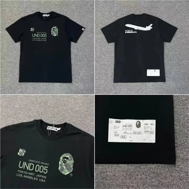 BAPE × Undefeated UND 005 T-Shirt Tokyo-NRT Los Angeles-USA