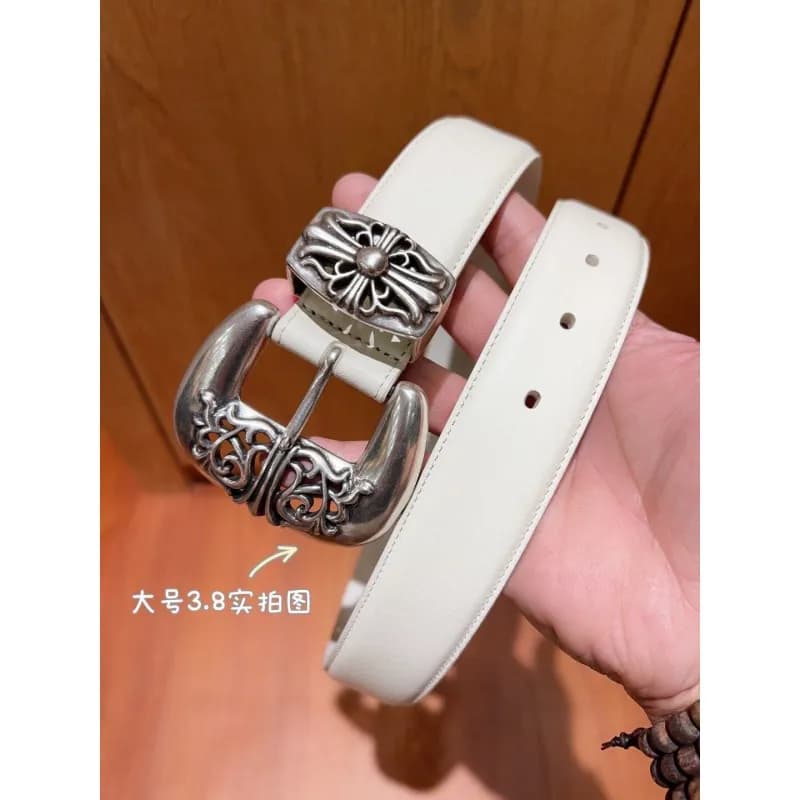 Chrome Hearts Buckle Belt Ornate Silver Buckle