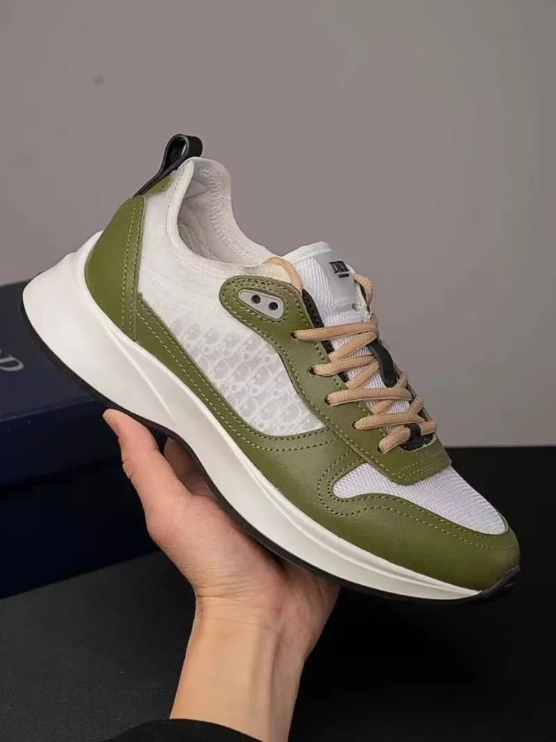 Dior B22 Sneaker Olive Green and White
