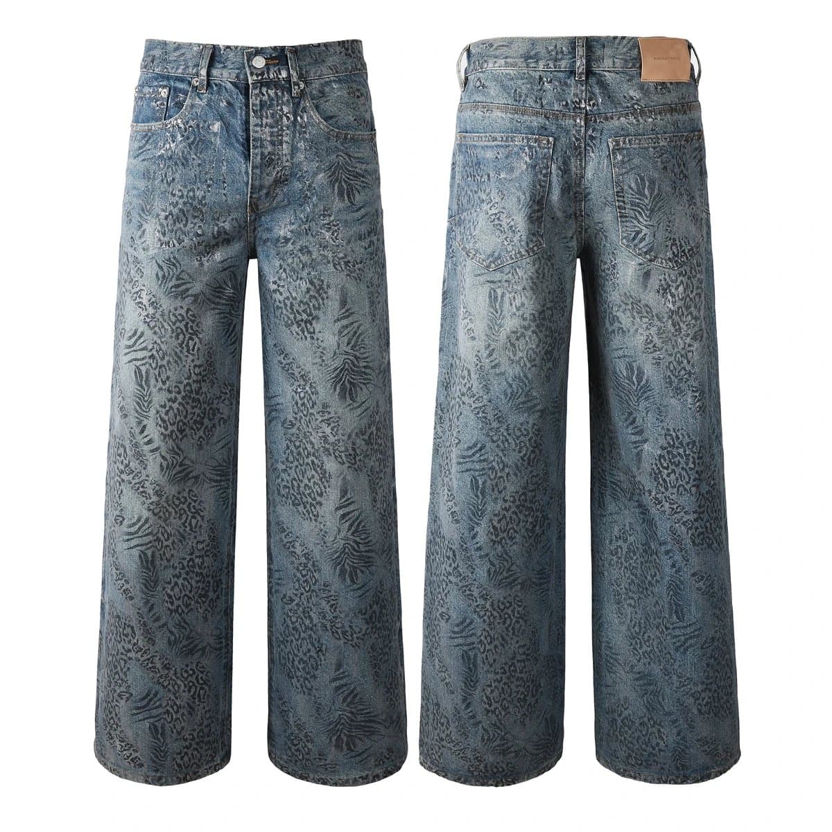 Levi's Wide-Leg Jeans Leopard and Palm Print