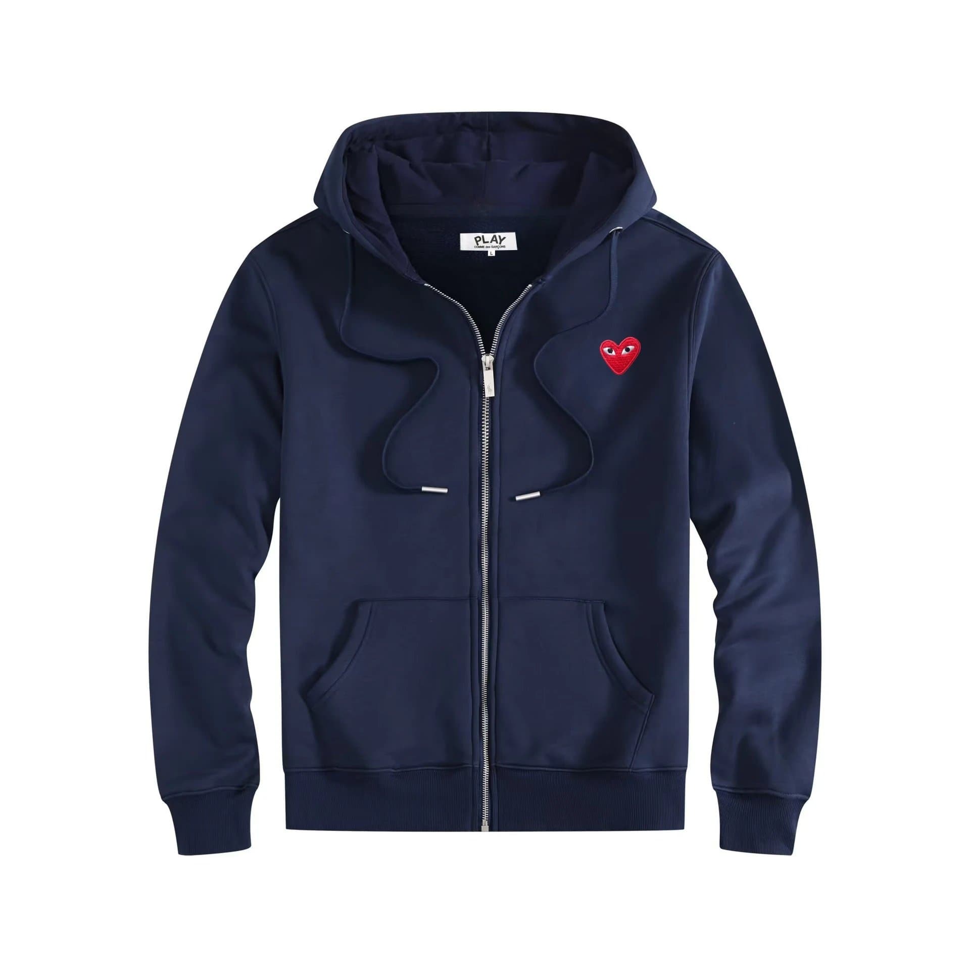 Comme des Garçons Zip-Up Hoodie Red Heart Logo