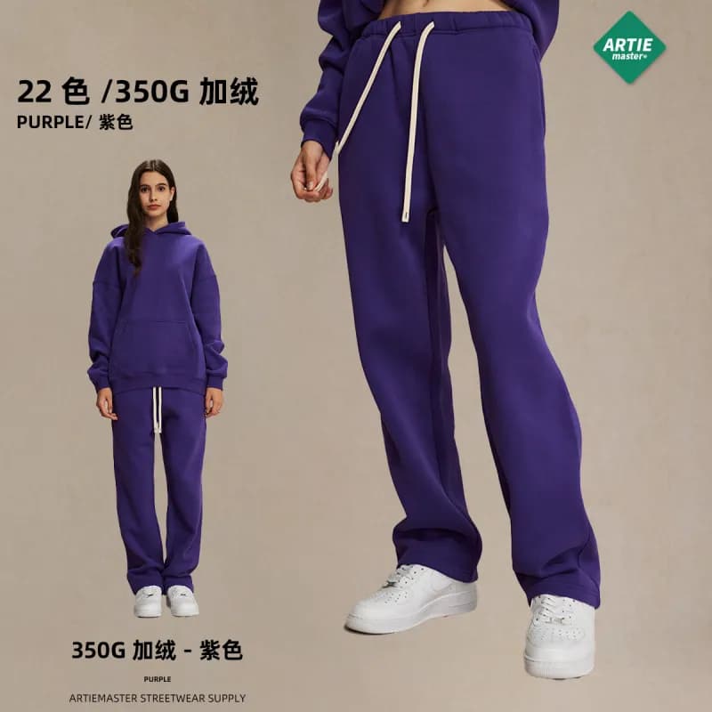 350G Fleece Sweatpants Purple