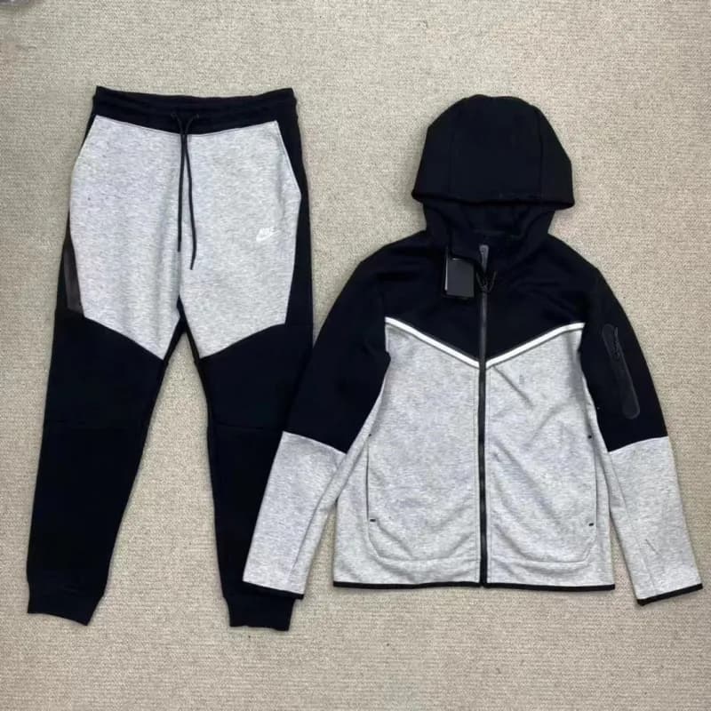 Nike Tech Fleece Hoodie and Joggers Heather Grey/Black