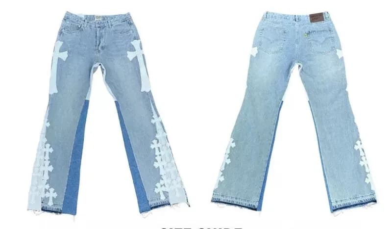 Paint-Splatter Denim Pants Artistic Hand-Painted — 999