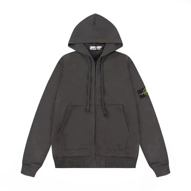 Stone Island Zip-Up Hoodie Solid Purple — 05