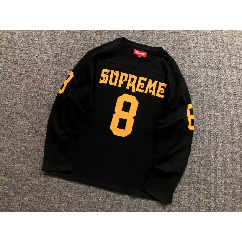 Supreme Coaches Jacket Navy Yellow Logo — E589#长袖足球球衣黑色
