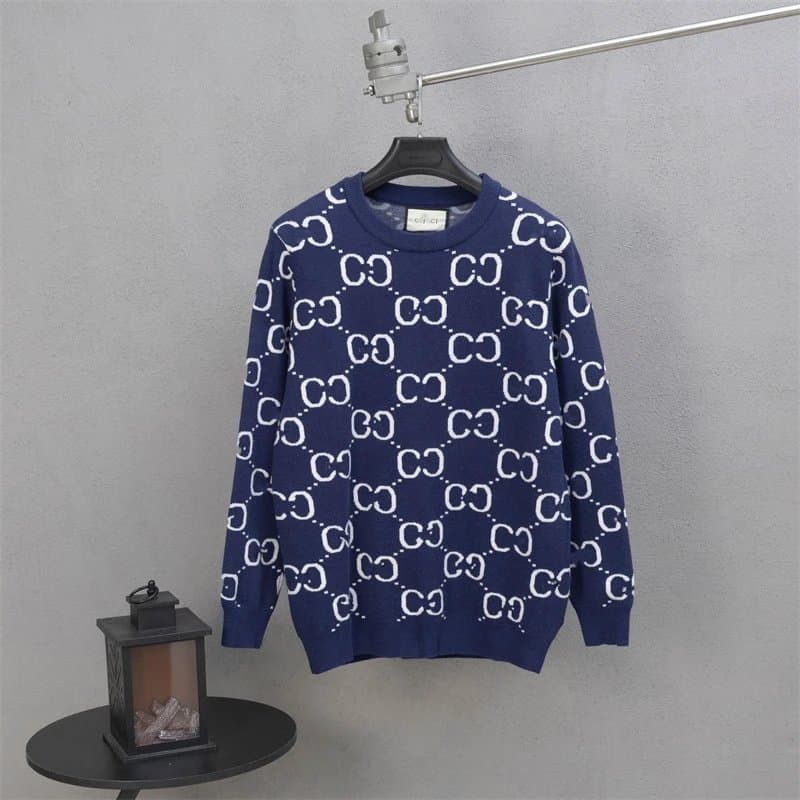 Gucci GG Logo Knit Sweater Double G Pattern