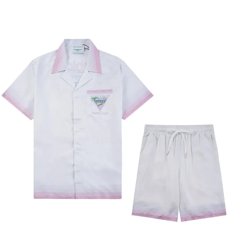 Gallery Dept. Tennis Club Set White Pink Dip-Dye