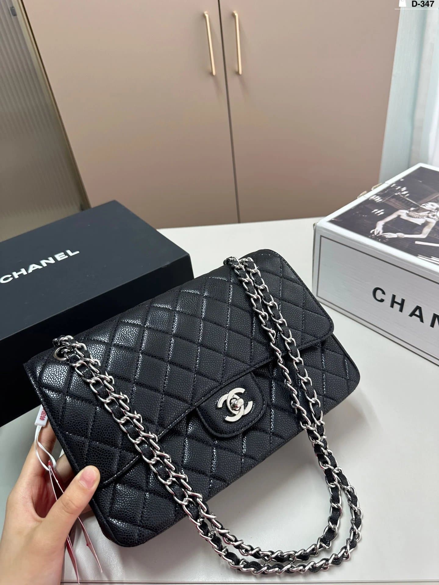 Chanel Classic Flap Bag Quilted Caviar
