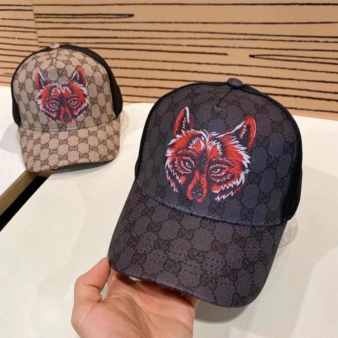 Gucci Fox Print Cap GG Supreme with Embroidered Fox