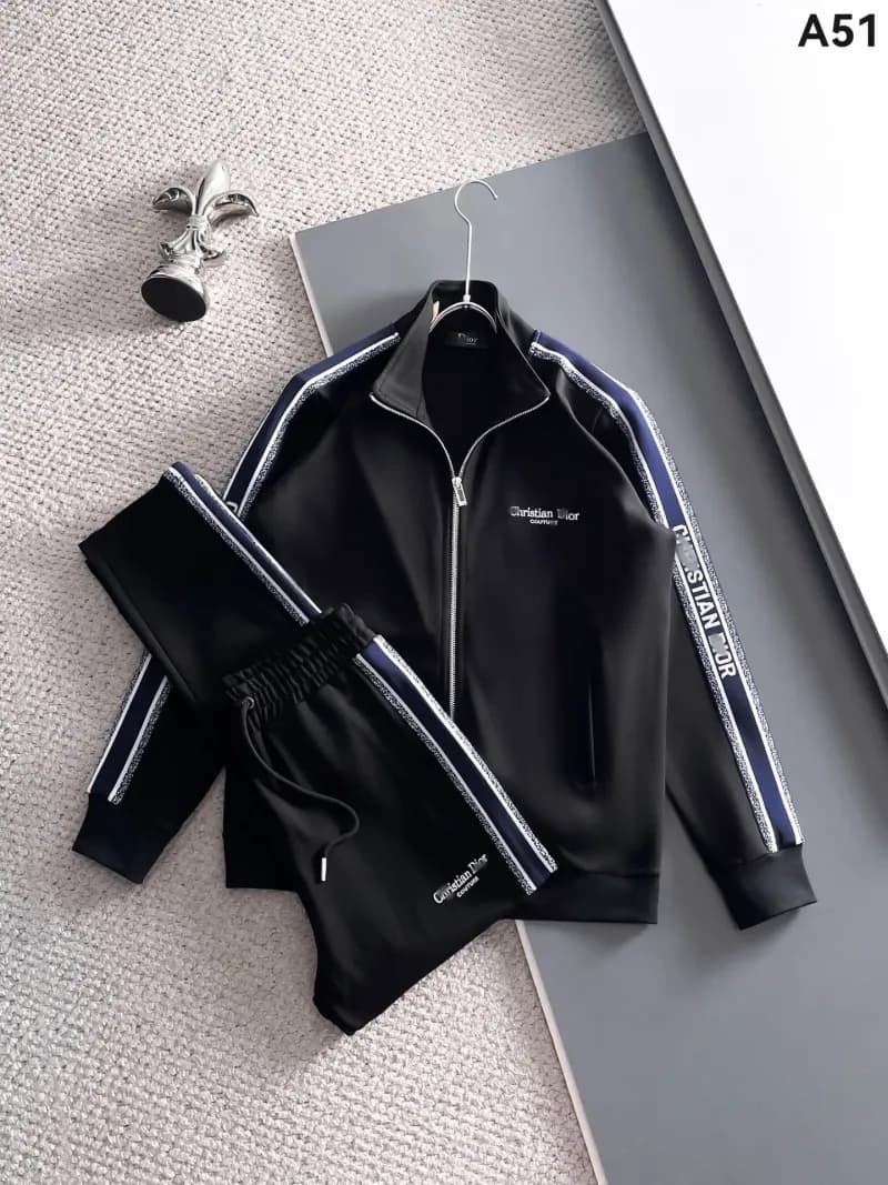 Moncler Track Suit Arrow Stripe — Black a51