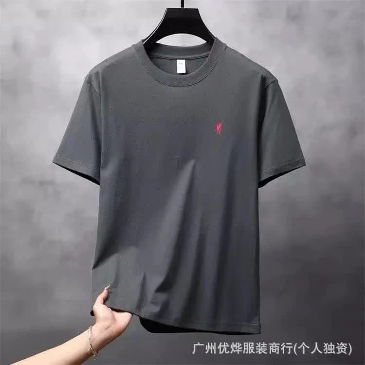 Polo Ralph Lauren Polo Tee Embroidered Logo — 深灰色+红标