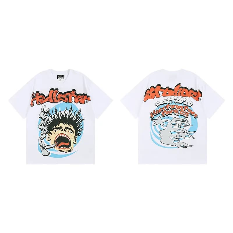 Palm Angels Graphic Tee Hellstar Records Print — H222白色