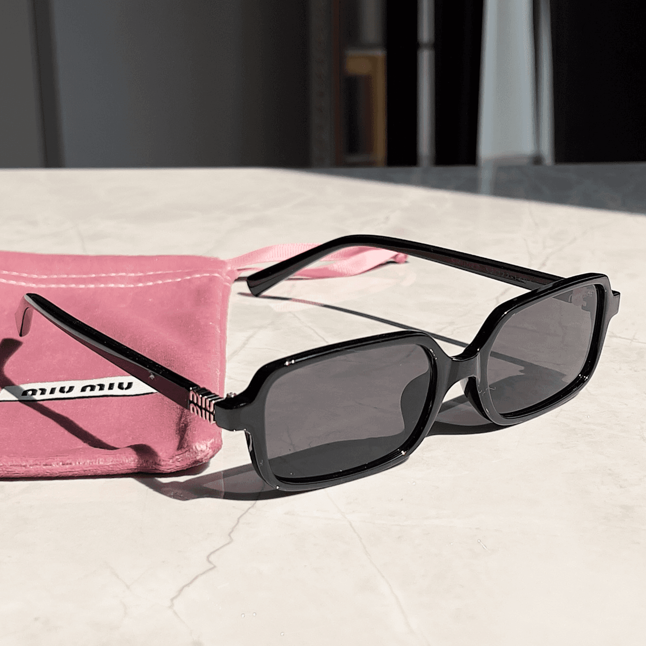 Miu Miu Rectangular Optical Frame Tortoiseshell — 3442039XZ