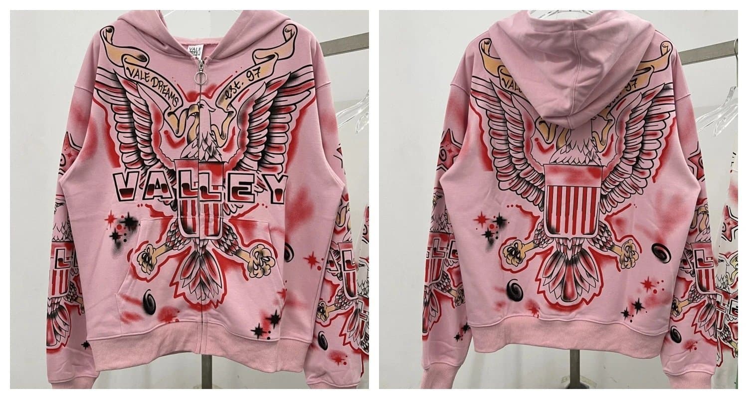 Valentino × Corteiz Zip-Up Hoodie Eagle Graphic