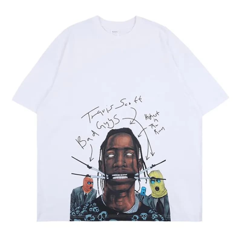 Travis Scott Graphic Tee Bad Guys Print