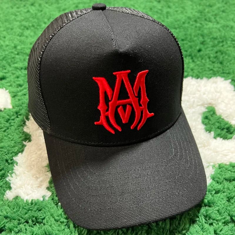 Amiri Trucker Cap Red Logo Embroidery