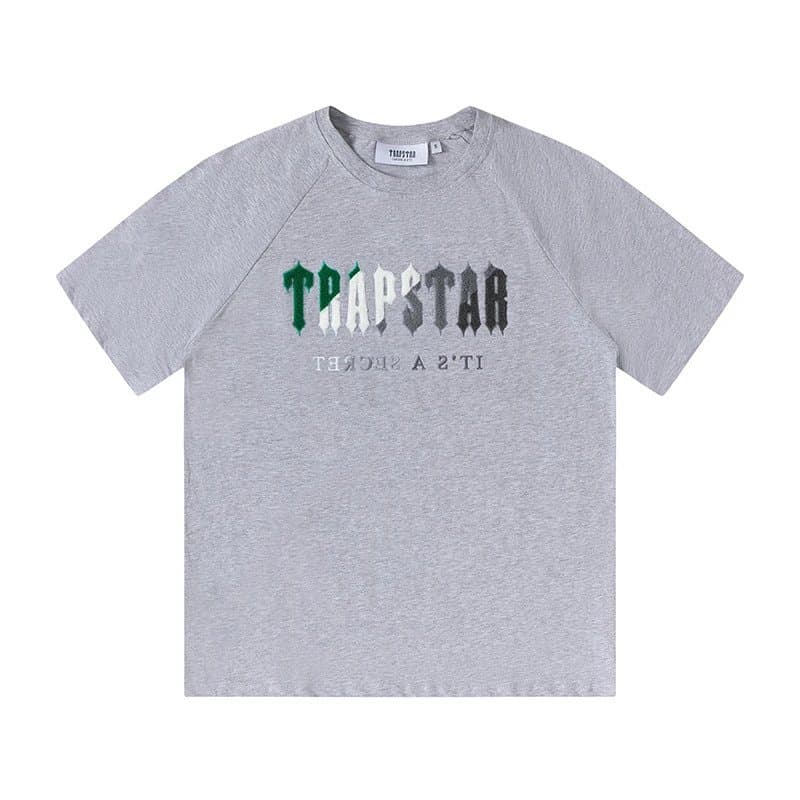 Corteiz Logo Tee & Shorts Set TRAPSTAR Graphic — 612款 灰色短袖