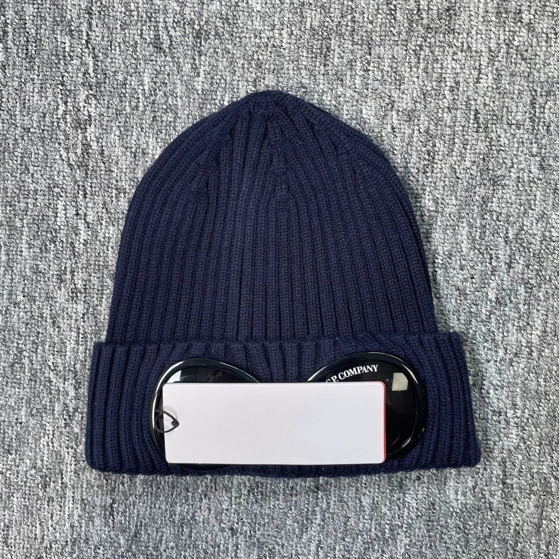 C.P. Company Ribbed Beanie Goggle Detail
