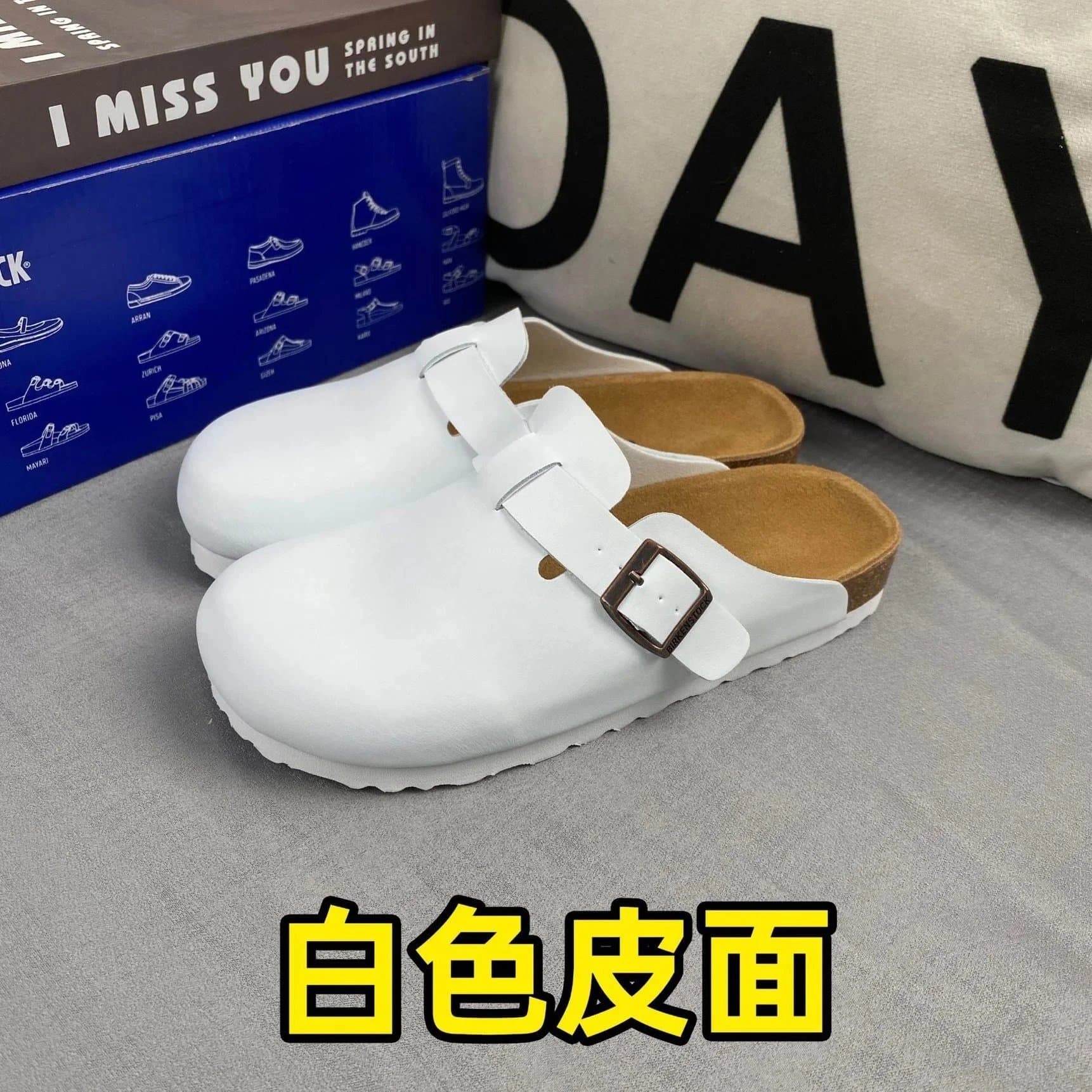 Birkenstock Boston Clog White Leather