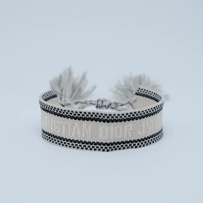 Dior J'Adior Woven Bracelet Pink with Black Logo — 17#