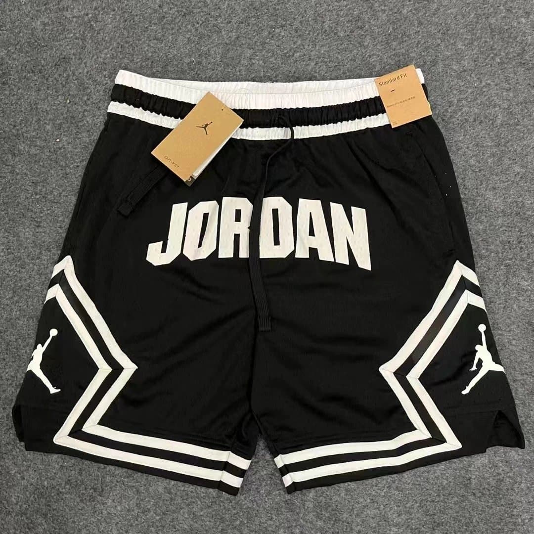 Jordan Basketball Shorts Geometric Panel Design — N031黑色