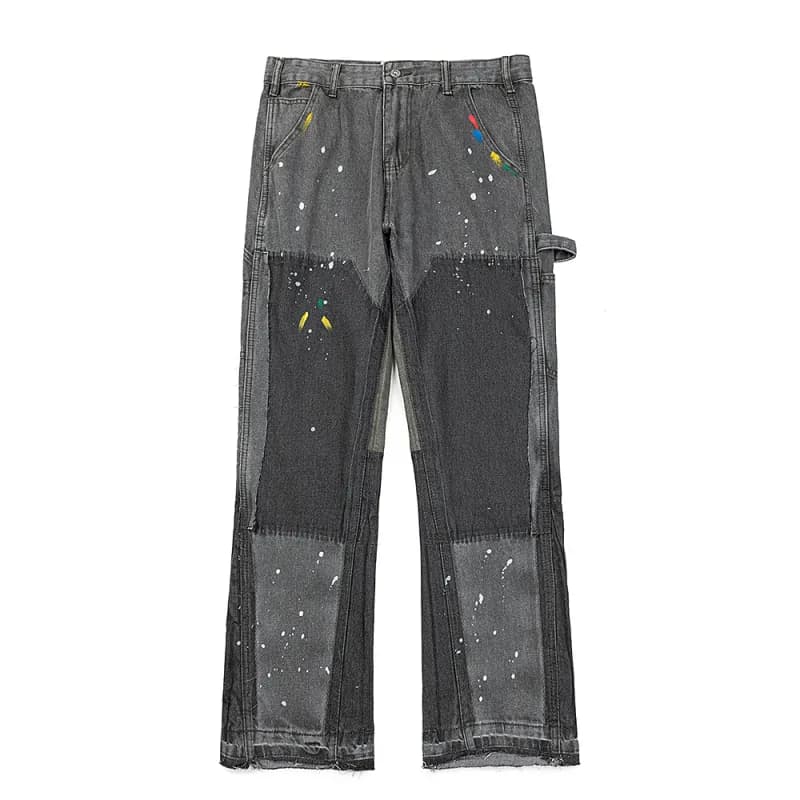 Denim Tears Paint Splatter Jeans Distressed Patchwork