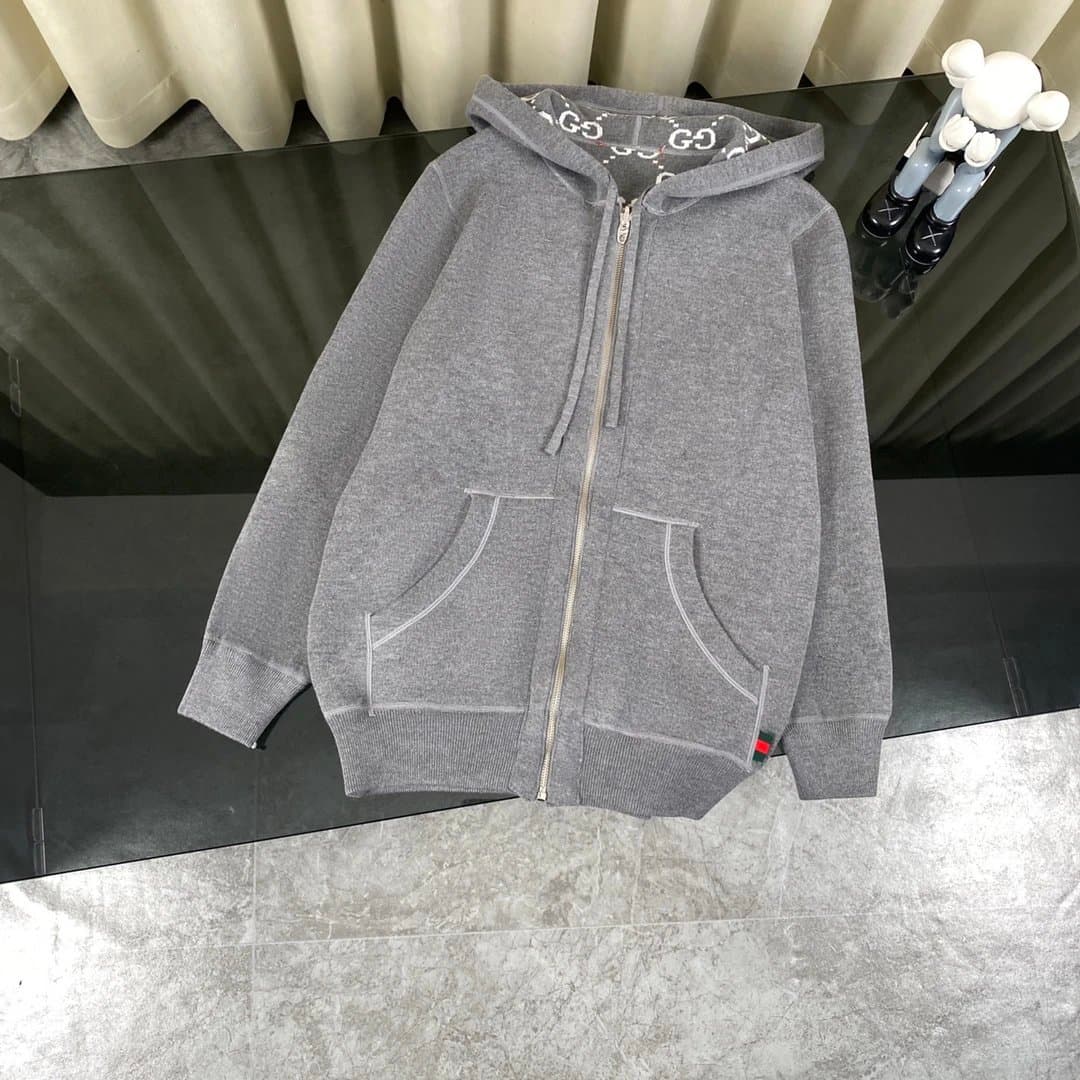 Gucci Zip-Up Hoodie GG-Print Lining