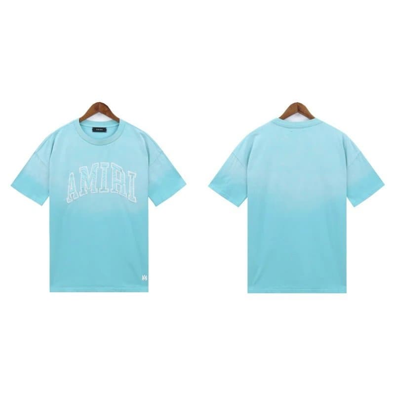 Amiri Arch Logo Tee Gradient Blue