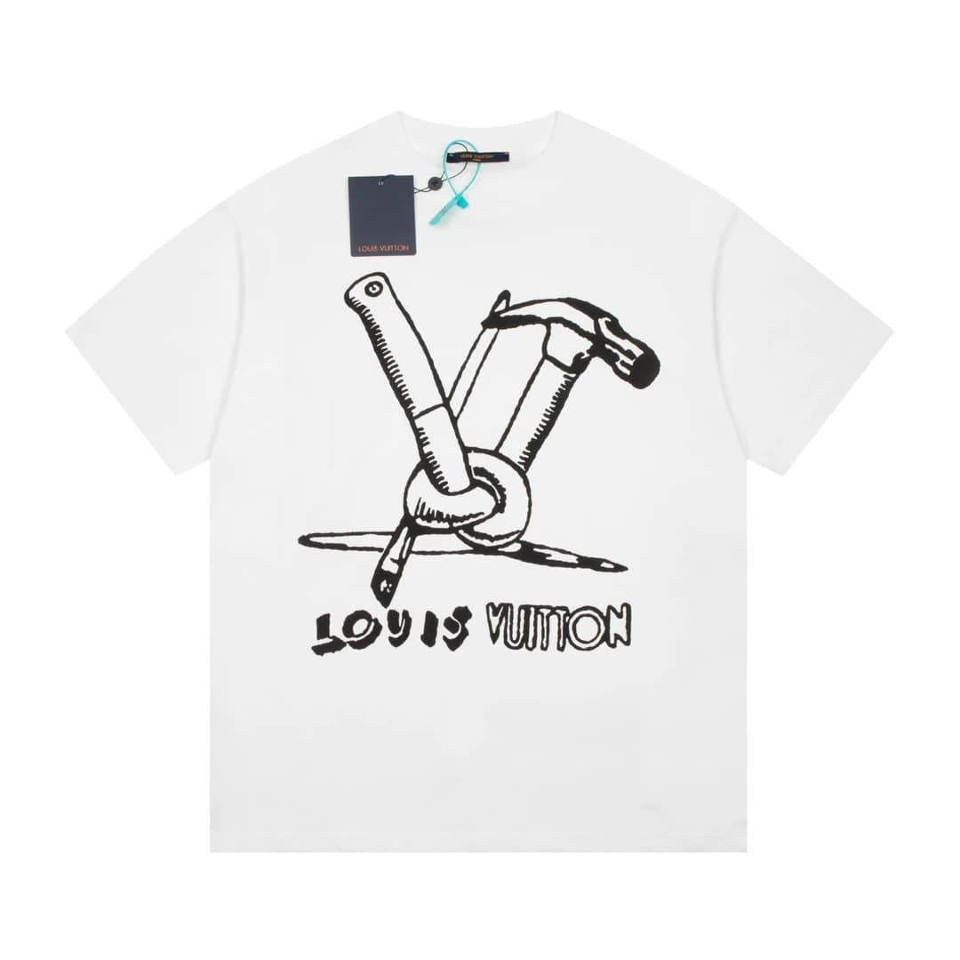Louis Vuitton Graphic T-Shirt Hammer and Nail Print