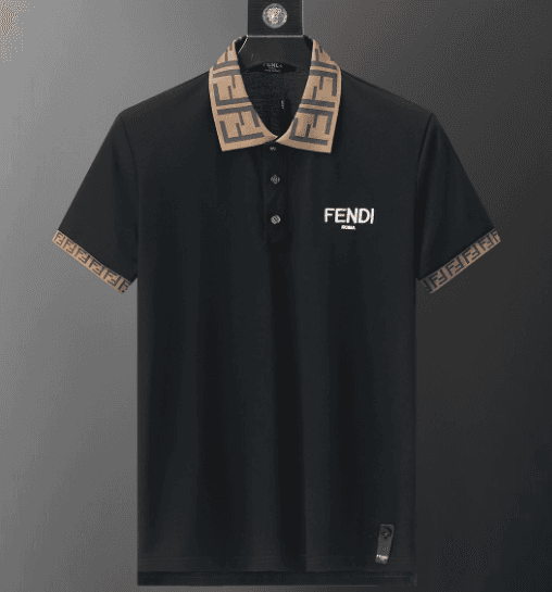Fendi Polo Shirt FF Logo Trim
