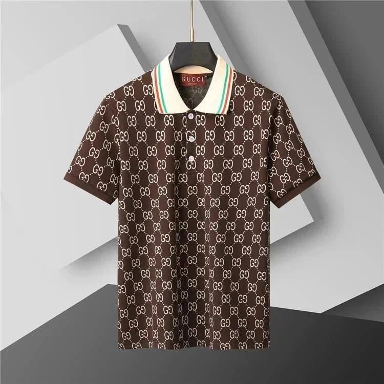 Moncler Polo Shirt Contrast Trim — 424棕色