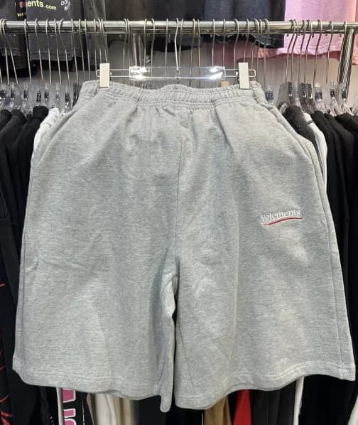 Vetements Logo Shorts Heather Grey