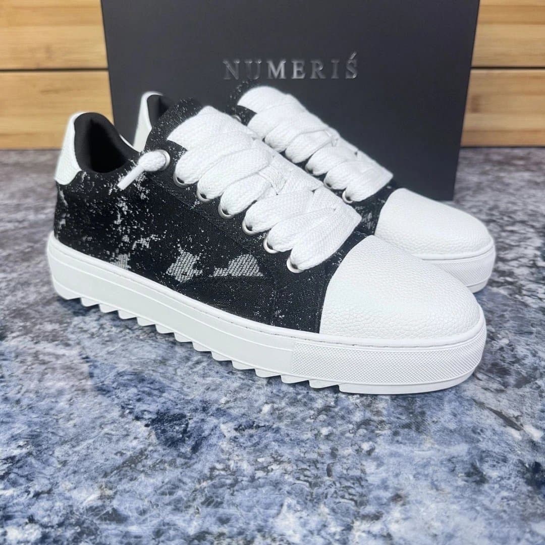 Numeris Atelier Low Sneaker Speckled Black/White