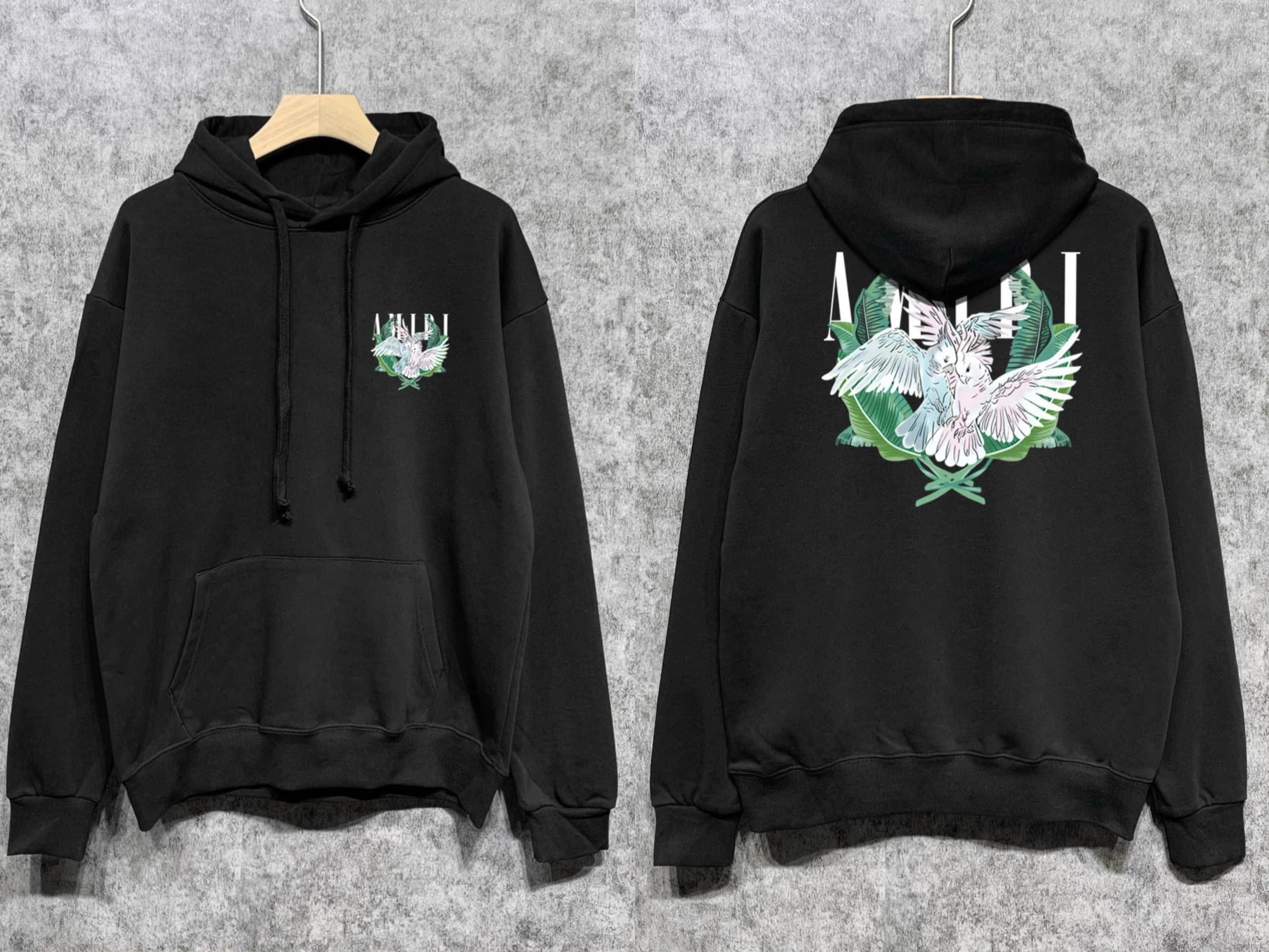 Amiri Hooded Sweatshirt Dove Graphic