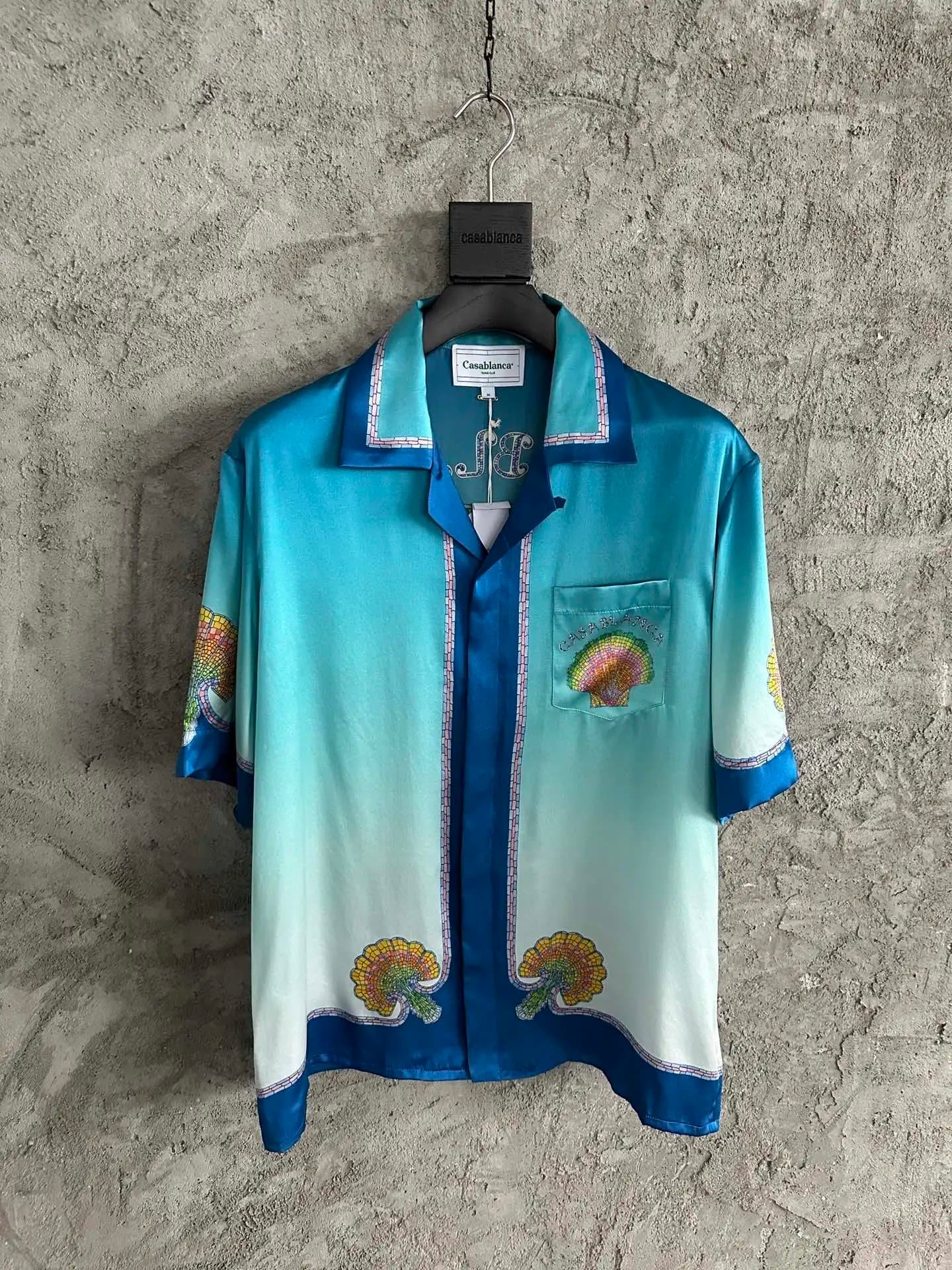 Casablanca Silk Camp Shirt Seashell Print